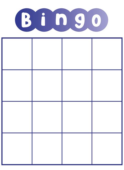 Blank Printable Bingo Cards