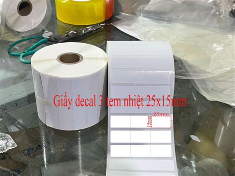 Giấy in 3 tem nhiệt 25x15mm - Sunfire Việt Nam