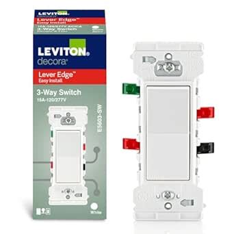 Leviton Lever Edge 15 Amp 3-Way Rocker Switch, E5603-SW, White : Amazon ...