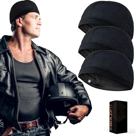 Boldfit Helmet Skull Caps for Men Bike Cotton Head Caps for Men Hair ...