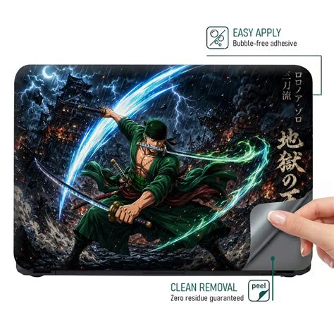 One Piece Zoro Blue Light Battle Laptop Skin | Ultra HD | GadgetOverlays