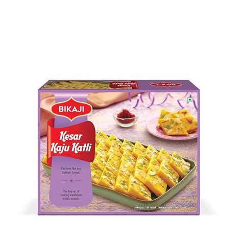Bikaji kesar Kaju Katli - Authentic Indian Sweet | 500g Pack | Rich ...