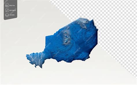 3d Глубокая голубая вода Нигер Карта затененная рельефная текстура Карта на белом фоне 3d ...