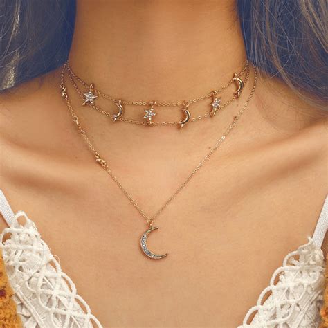 Scintillare by Sukkhi Graceful Gold Plated Moon & Star Necklace for Wo ...