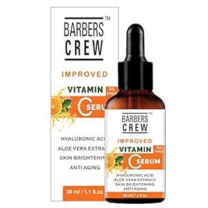 Barbers Crew Improved Vitamin C Face Serum for Skin Brightening, Anti ...