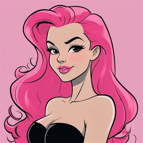 Vibrant Pink Haired Cartoon Character Illustration T-Shirt - Playground