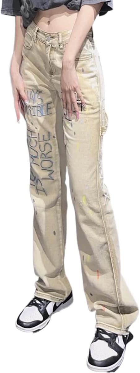 Buy AISLUBXM Women Baggy Cargo Pants Y2K Low Waist Baggy Jeans Wide Leg ...