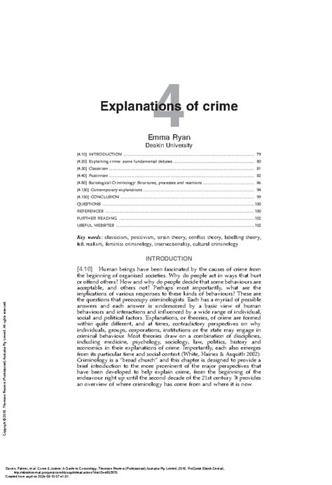 Crime & Justice A Guide to Criminology - (4 Explanations of crime) - 4 Explanations of crime ...