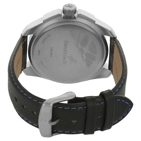 Fastrack Quartz Analog Grey Dial Leather Strap Watch for Guys