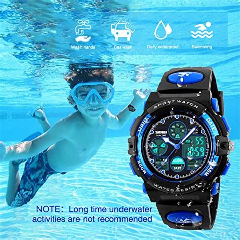 eYotto Kids Sports Watch Waterproof Boys Multi-Function Analog Digital ...
