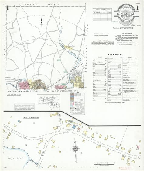 Sanborn Fire Insurance Map from Blackstone, Worcester County ...