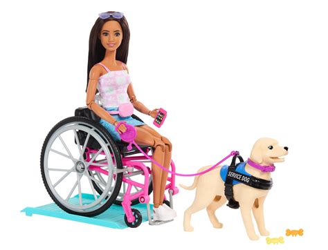 Upcoming Barbie with wheelchair & the first assistance dog! (Product Code: HJY85) : r/Barbie