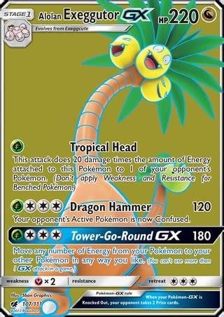 Alolan Exeggutor-GX - 107/111 - Full Art Ultra Rare : Amazon.in: Toys ...
