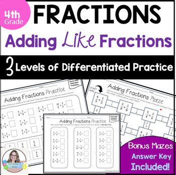 4th Grade Math Adding Fractions 的图像结果