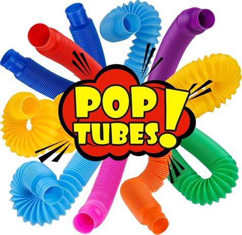 Buy NiToy 12PCS Big Pop Tube Sensory Fidget Toy Set, Stretchable Pipes ...
