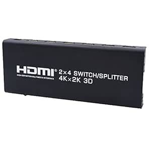 Techno Shoppy 2 in 4 Out HDMI Splitter Switcher Support SPDIF AUX 3.5mm ...