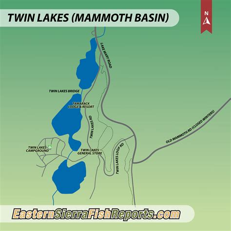 Twin Lakes (Mammoth Basin) - Mammoth Lakes, CA - Fish Reports & Map