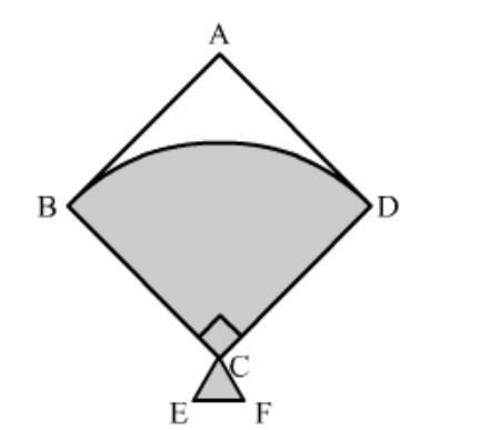 In the following figure, shows a kite in which BCD is the shape of a ...