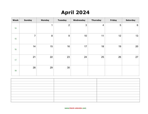 Blank April 2025 Calendar Printable Pdf - 2025 Blank Calendar: Download ...
