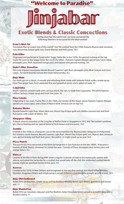 Jinja Bar & Bistro menu in Santa Fe, New Mexico, USA