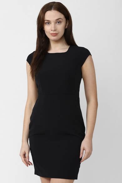 Buy Women Black Solid Thigh-Length Casual Dress Online - 876369 | Van ...