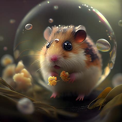 Cute hamster with soap bubbles in a dreamy space | Premium AI-generated ...