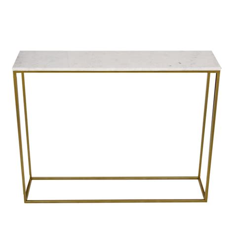 Nested Console Table Marble Top Gold Finish Legs Set of 2 - IKIRU