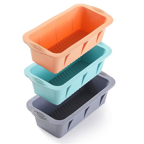 3 Pieces Silicone Bread Loaf Pan, Non-Stick Bread Pans for Baking, Easy ...