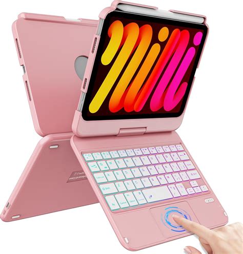 FUWANG Touchpad Keyboard Case for iPad mini 7 A17 Pro 2024 & Mini 6th ...