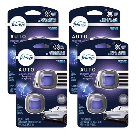 Febreze Car Air Freshener Vent Clips, Midnight Storm Scent, 2-Clips ...