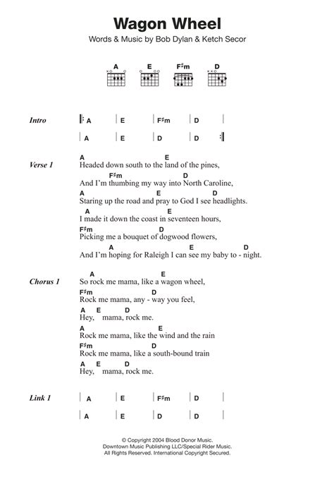 Wagon Wheel by Old Crow Medicine Show - Guitar Chords/Lyrics - Guitar ...