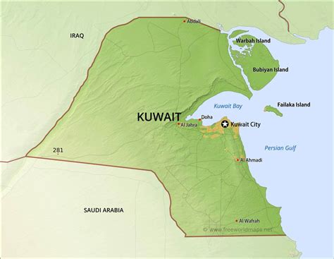 Kuwait Physical Map