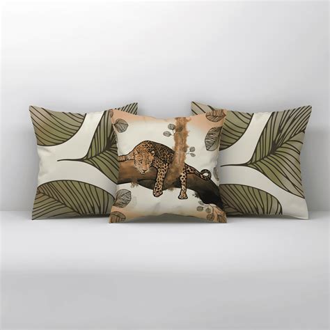 Buy Mighty Stare of Jaguar X Leafy Veins Cushion Cover- Lushlyf