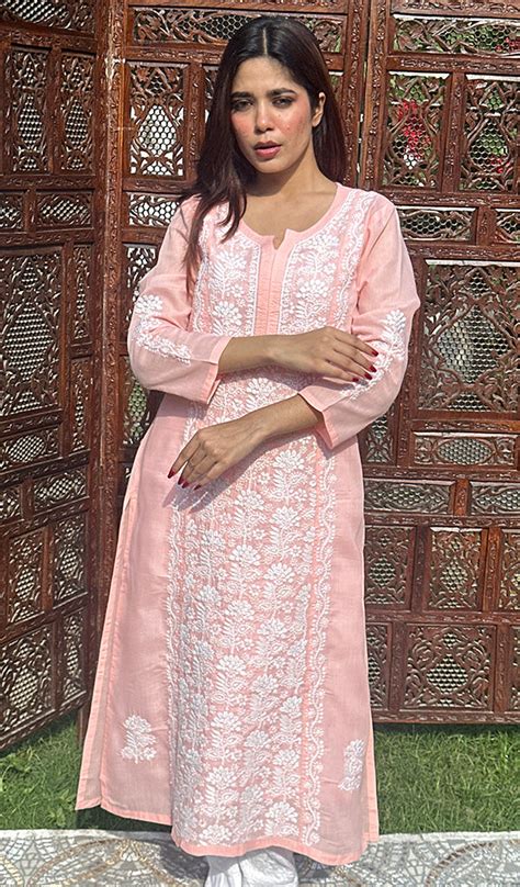 Naira Women's Lucknowi Handcrafted Cotton Chikankari Kurti - HONC01643