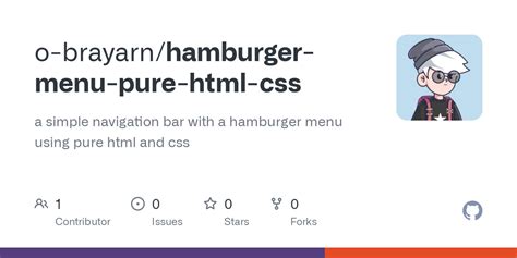 Hamburger Menu CSS/HTML 的图像结果