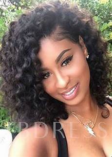 Wavy Hairstyles For American Hair by Curly Black Medium Layered Synthetic Wavy Hairstyles For American Hair