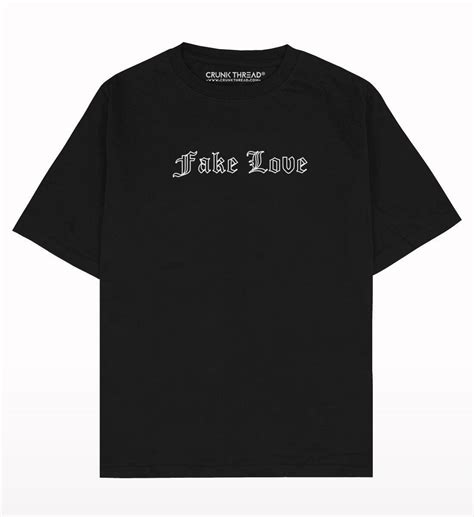 Fake Love Oversized Drop Shoulder T-shirt Front-Back Print T-shirt ...