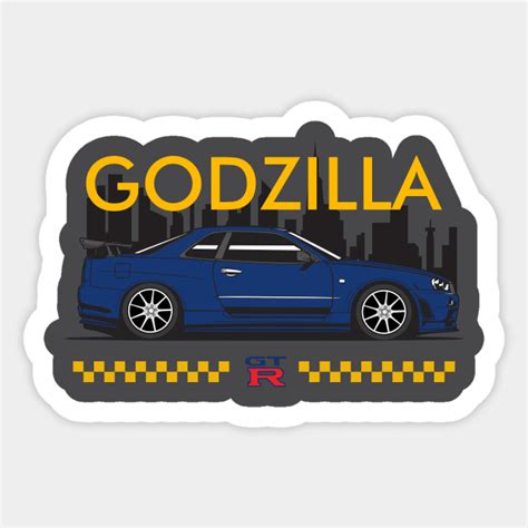 GTR R34 Godzilla - R34 - Sticker | TeePublic