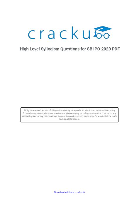 High Level Syllogism Questions - No part of this publication may be ...