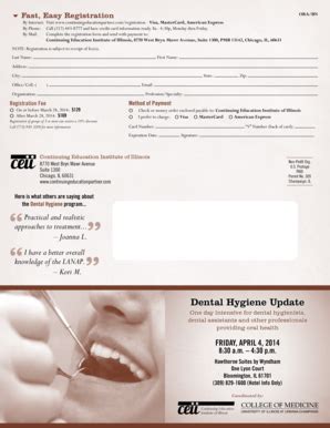 Fillable Online Dental Hygiene Update - Continuing Education Institute ...