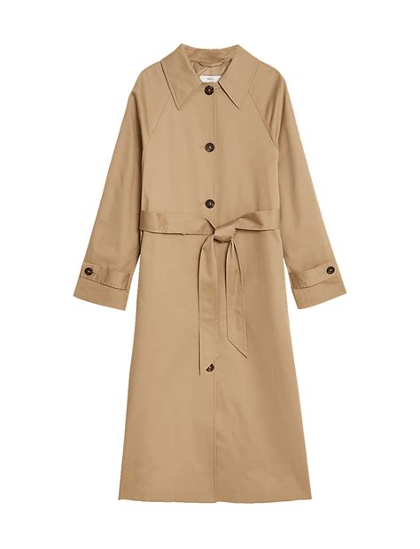 Buy Cotton Rich Belted Longline Trench Coat at Marks & Spencer