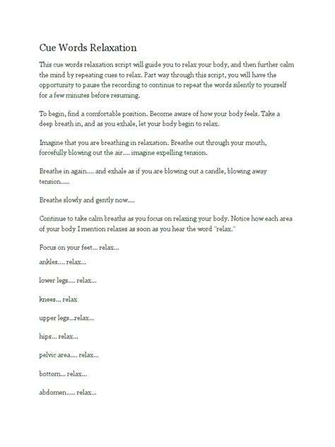 Image result for Guided Muscle Relaxation Script