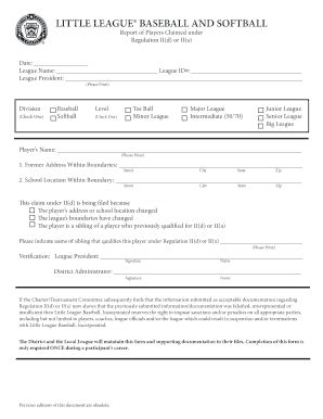 Little League Iid Form - Fill Online, Printable, Fillable, Blank ...