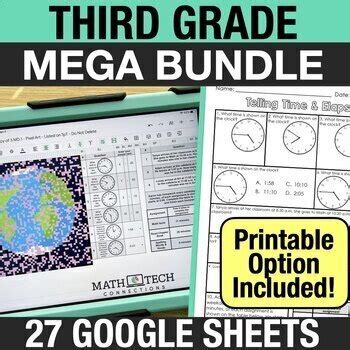 Digital Math Pixel Art Bundle 3rd Grade Digital Math Review Google ...