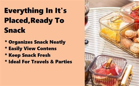 DARKFISH Serving Traay with 4 Bowls - Snacks Dry Fruit Traay with Lid ...
