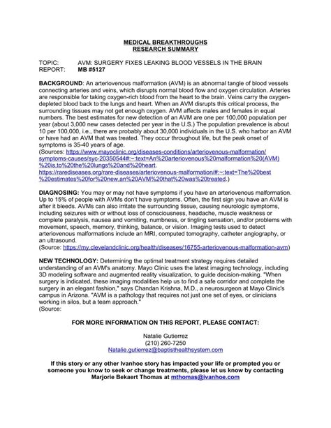 Health Beat: AVM: Surgery fixes leaking blood vessels in brain | Health Beat | wfmz.com