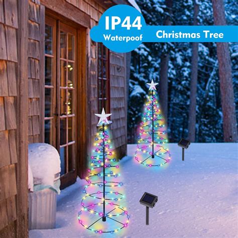 Dynaming 2 Pack Solar Spiral Christmas Trees with India | Ubuy
