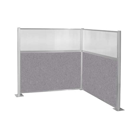 VERSARE Hush Panel Cubicle Kit “L” Shape Cloud Gray 6' x 4' L-Build ...