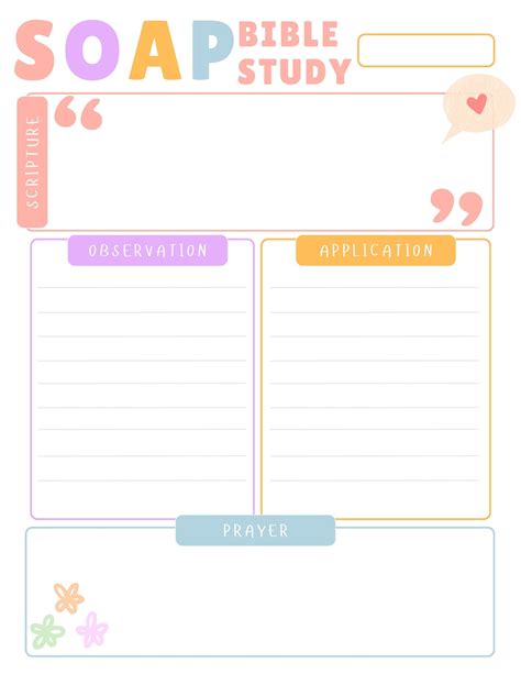 Printable SOAP Bible Study Template for Verse Mapping | Soap bible ...