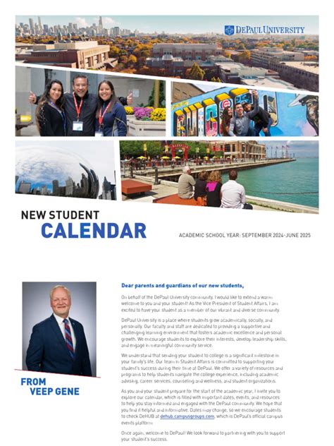 DePaul University New Student Calendar 2024-2025 | PDF | Student Affairs